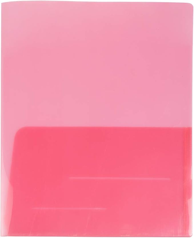 JAM PAPER Plastic Light Weight Flexible Two Pocket Presentation Folders - Red - 6/Pack