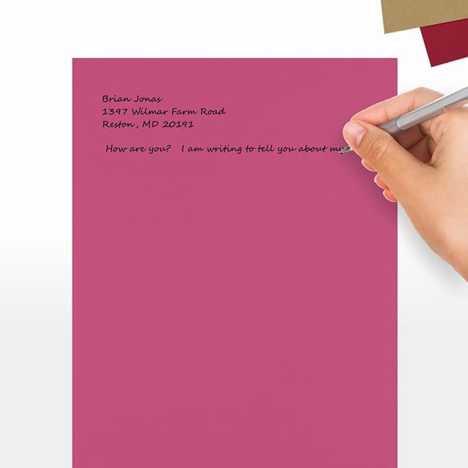 LUXPaper 8.5" x 11" Paper | Letter Size | Magenta Pink | 80lb. Text | 250 Qty