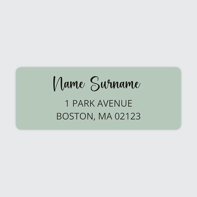 Dotty about Paper Personalized Sage Green Colorblock - Return Address Labels x 100