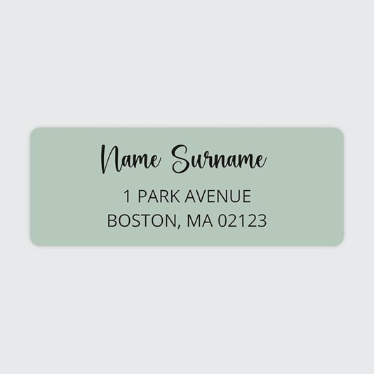 Dotty about Paper Personalized Sage Green Colorblock - Return Address Labels x 100
