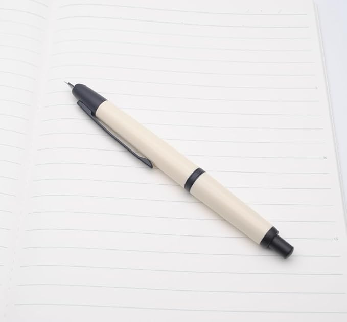 JINHAO 20 Press Fountain Pen, Retractable Capless Resin Pen with Ink Converter (F Nib 0.5mm, Ivory White)