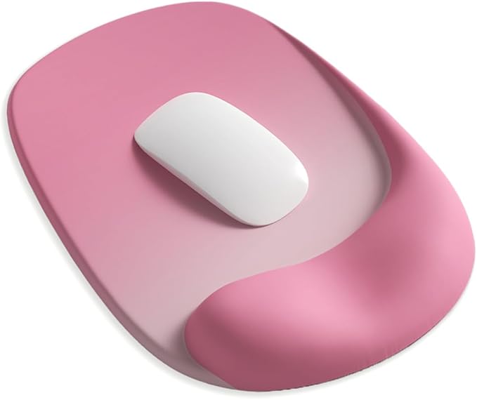 ErgoEase Ergonomic Mouse Pad with Gel Wrist Support - Premium Lycra Fabric, Non-Slip, Ideal for Laptop & Desktop, Office & Gaming，Desk Accessories (06Blush Horizon)