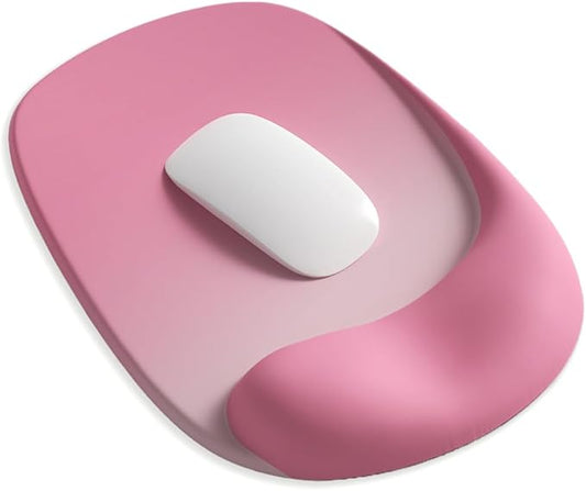 ErgoEase Ergonomic Mouse Pad with Gel Wrist Support - Premium Lycra Fabric, Non-Slip, Ideal for Laptop & Desktop, Office & Gaming，Desk Accessories (06Blush Horizon)