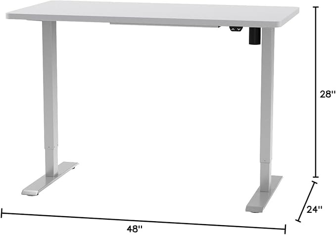 FLEXISPOT EN1 One-Piece Standing Desk, 48"x24" Seamless Desktop Electric Height Adjustable Desk for Home Office, Multi-Monitor Setups & Easy Assembly, White
