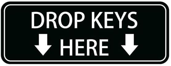 Stick-On Wall Acrylic Drop Keys Here Door Wall Label Signs，For Offices Businesses Residential Homes（9x3 inch）