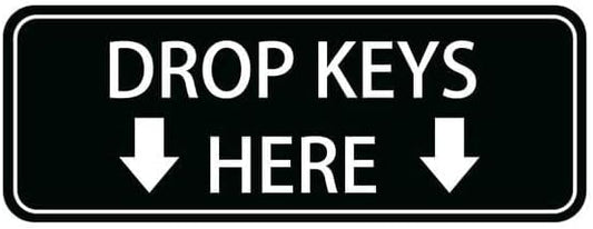 Stick-On Wall Acrylic Drop Keys Here Door Wall Label Signs，For Offices Businesses Residential Homes（9x3 inch）