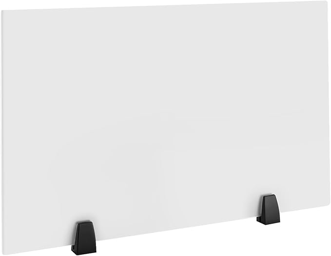 2pcs Acrylic Free Standing Screen, Frosted Clear Acrylic Divider, Dividers for Desk Privacy Home & Office Partitions for Table Top Workstation, Plexiglas Sneeze Guard Shield (30 x 18 inch)
