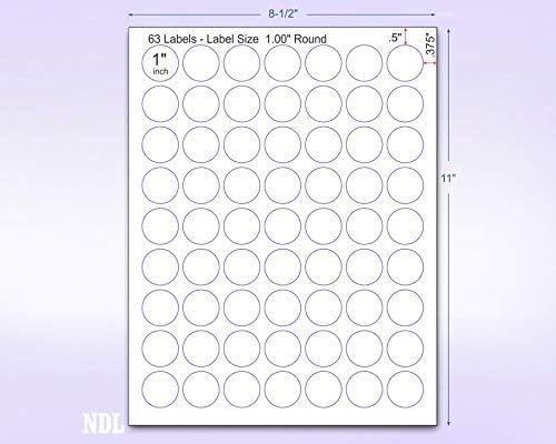 NextDayLabels - 8-1/2 x 11 Neon Color High Light Fluorescent Labels for Laser & Inkjet Printer (Green Fluorescent, 1" Round - 63 per Page - 6300 Labels)