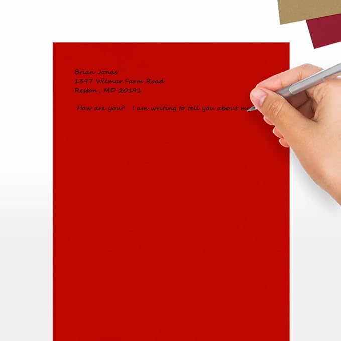 LUXPaper 8.5" x 11" Paper | Letter Size | Holiday Red | 60lb. Text | 500 Qty