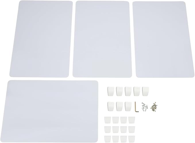 4 Pcs Desk Divider Privacy Panel, 23.6”L X15.8”W Frosted Acrylic Desk Privacy Panels with 8 Clamps for Offices Schools Call Centers (White)