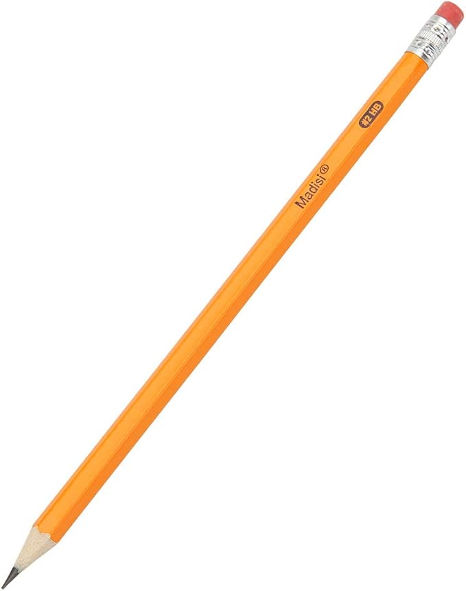 Madisi Wood-Cased #2 HB Pencils, Yellow, Pre-sharpened, Bulk Pack, 576 pencils in box