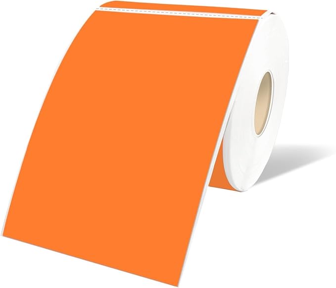 STARLIBOO 3"X5" Rectangle Colored Labels, Removable Moving Labels for Boxes, Permanent Warehouse Moving Stickers Square Label (250Labels, Orange)
