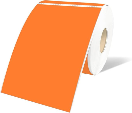 STARLIBOO 3"X5" Rectangle Colored Labels, Removable Moving Labels for Boxes, Permanent Warehouse Moving Stickers Square Label (250Labels, Orange)