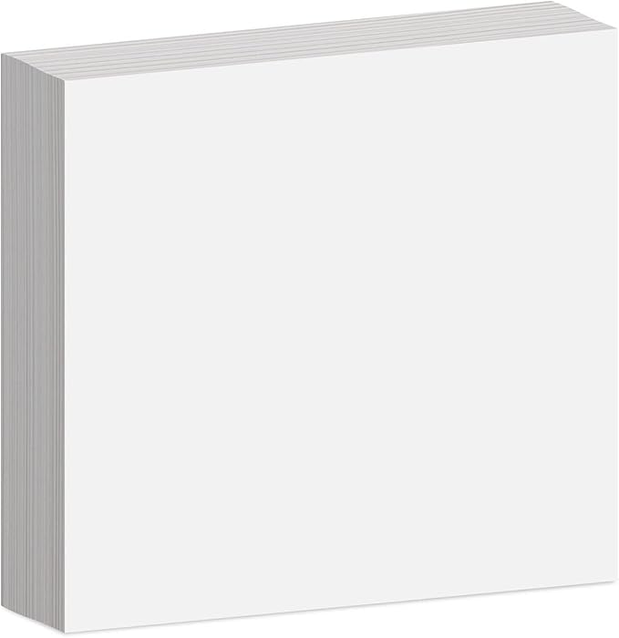 Reskid White Cardstock Thick Paper - Blank Heavy Weight 110 lb Cover Card Stock - 100 Pack (5x5, Inches)