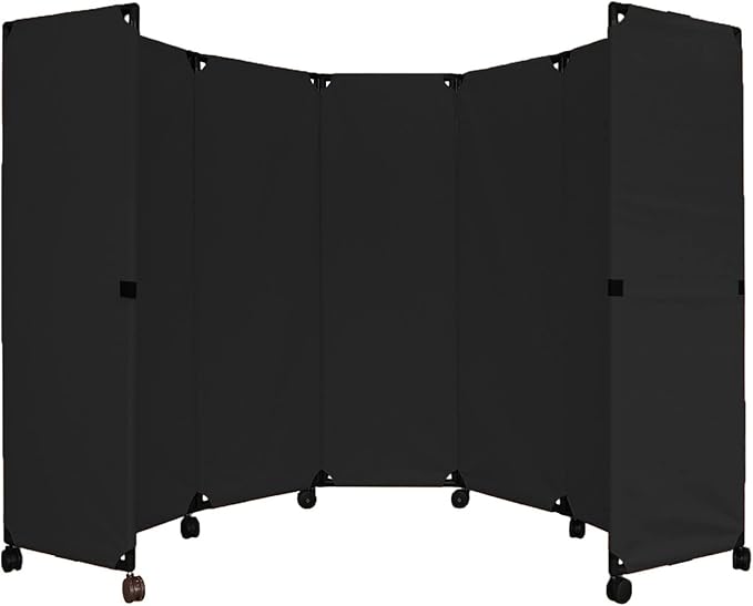 Versare MP10 Portable Folding Wall Partition | Economical 5 Panel Design | Portable Room Divider On Wheels | Adjustable, Freestanding Setup | Multiple Widths