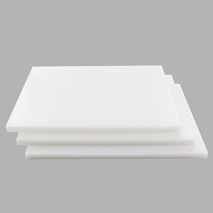 CMI Commercial Grade Cutting Board for Kitchens,Cutting Board Set,Thick White Plastic Chopping Board,20 x 15 x 1 Inch, White-Color 3 of Pack Set,Professional for Restaurants,NSF Certified