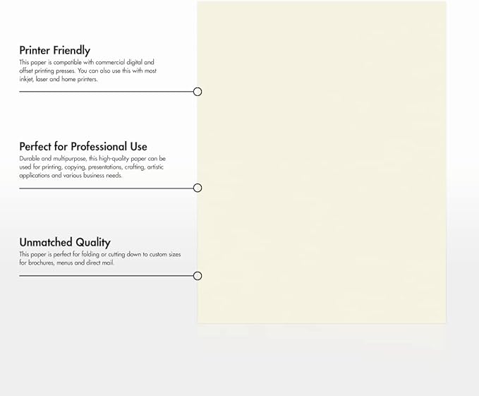 LUXPaper 8.5" x 11" Classic Crest Paper | Letter Size | Natural White | 70lb. Text | 1,000 Qty