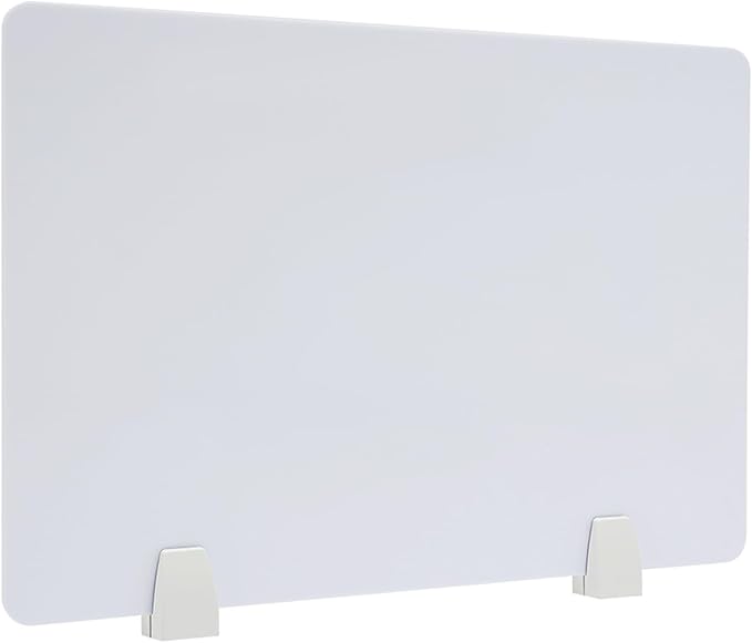4 Pcs Desk Divider Privacy Panel, 23.6”L X15.8”W Frosted Acrylic Desk Privacy Panels with 8 Clamps for Offices Schools Call Centers (White)