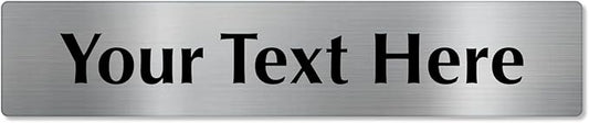 SmartSign Custom Steel Sign - 2" x 10", 40 mil Stainless Steel Metal, Personalized Engraved Sign for Business, Office, Door, Wall, Heavy-Duty Premium Engraved Steel Plaque, Silver and Black