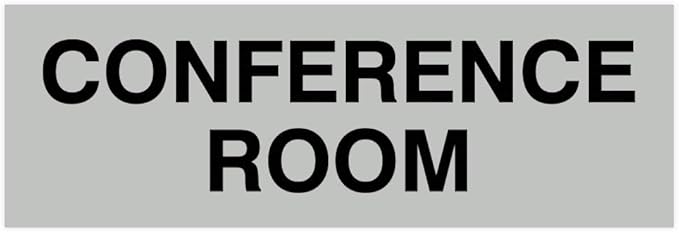 Signs ByLITA Basic Conference Room Sign (Lt Gray) - Small