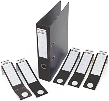 Durable Ordofix Self-Adhesive Spine Labels - Perfect for Lever Arch Files & Folders - Black - Pack of 10-60mm Width