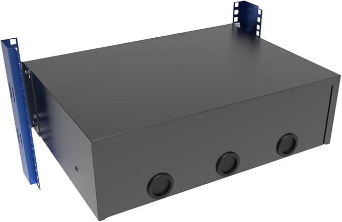 QiaoYoubang 3U Server Cabinet Case 19 Inch Rack Mount Lockable Drawer with Key, 12.6 Inch Depth (3U)