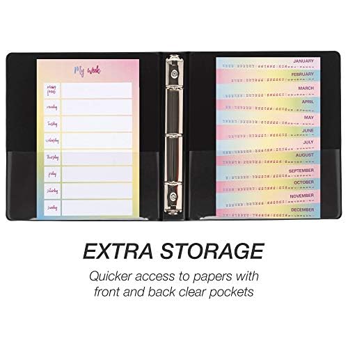 Samsill Economy 1 Inch Mini 3 Ring Binder, Made in The USA, Round Ring Binder, Non-Stick Customizable Cover, Black (‎12300) (Pack of 6)