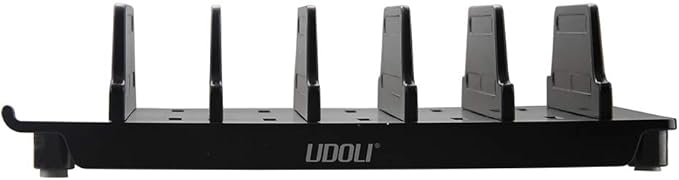UDOLI Adjustable Universal Multi Device Organizer Dock Stand Holder, Tablet Cell Phone Desktop Stand for iPhone Samsung Galaxy Google Nexus Kindle (Black)- No Charging Port