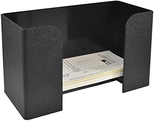 BankSupplies Deposit Ticket Holder | 10W x 4D x 6H | Black Textured, Molded Plastic | Check & Voucher Sorter | Desk Organizer for Deposit Slips, Receipts, Forms, Tickets