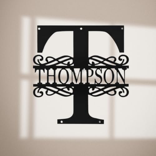 Custom Metal Signs | Personalized Monogram Name Sign | Outdoor Wall Art for Family Name | Custom Name Metal Sign, Last Name, Anniversary, Wedding Gifts for Women, Wife, Parents, couple (Design 2)
