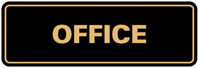 Signs ByLITA Standard Office Sign - Professional Business Signage - Easy to Install (Black Gold) - Large 1 Pack
