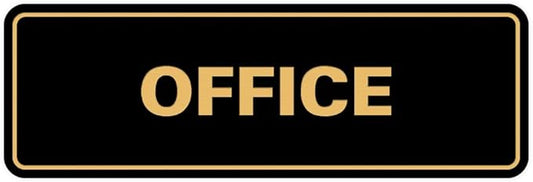 Signs ByLITA Standard Office Sign - Professional Business Signage - Easy to Install (Black Gold) - Large 1 Pack