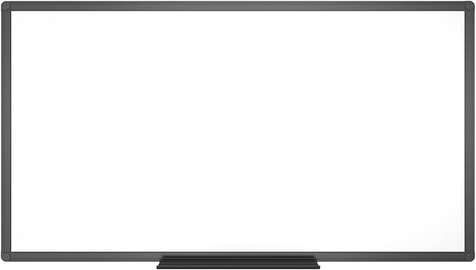 VIZ-PRO Magnetic Dry Erase White Board, 96 X 48 Inches, Black Aluminium Frame
