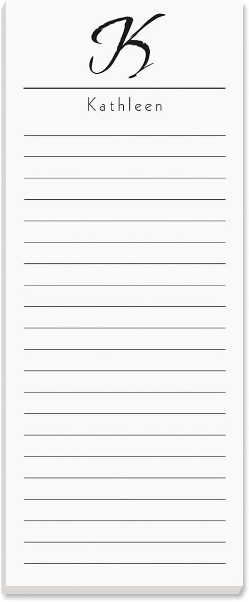 Current Personalized Name & Initial Notepad Set – Set of 3, 30-Sheet Pads, 2½ x 6½ Inches, Memo Pad, Shopping List, To-Do Notes, Office Organizer