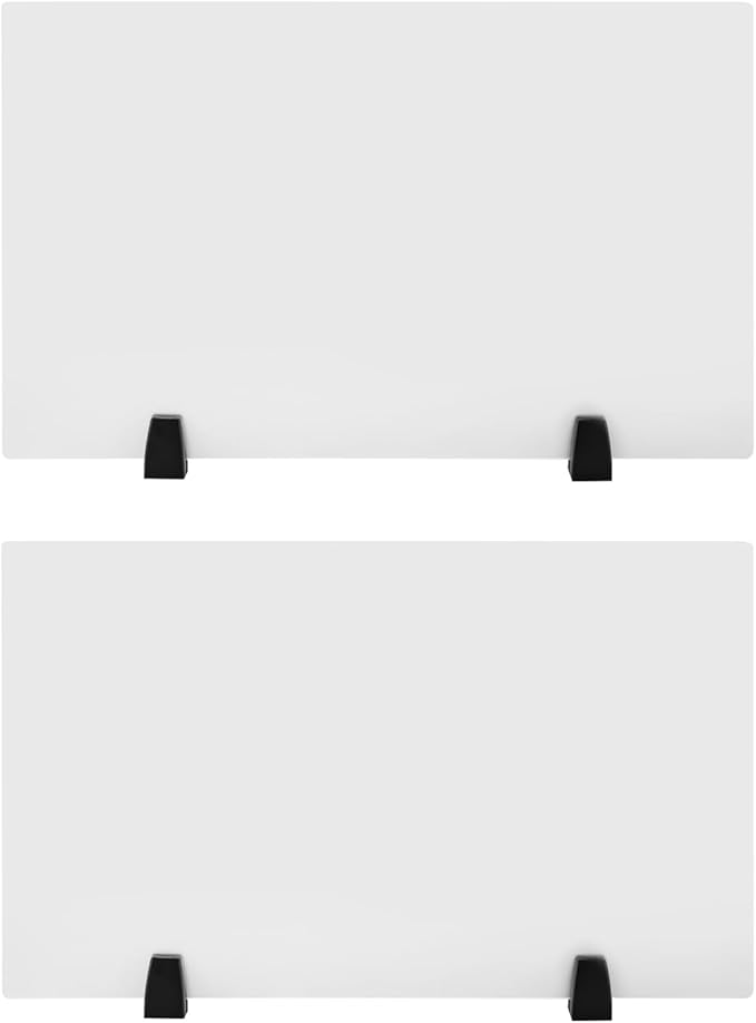 Desk Divider, 30 x 18 inch Acrylic Desk Privacy Panels, Privacy Desk Screen, Frosted Acrylic Partitions with Clamps Acrylic Table Top Sneeze Guard for Offices Schools (2PCS)