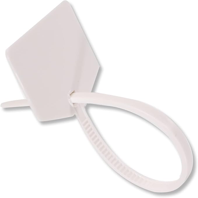 Waterproof Shipping Tags, Self Locking Nylon Writable Marker Ties Luggage Identification Tags, Plastic Straps Label Mark Tag, Seal Tags Zip Tie for Labeling 100pcs (White)