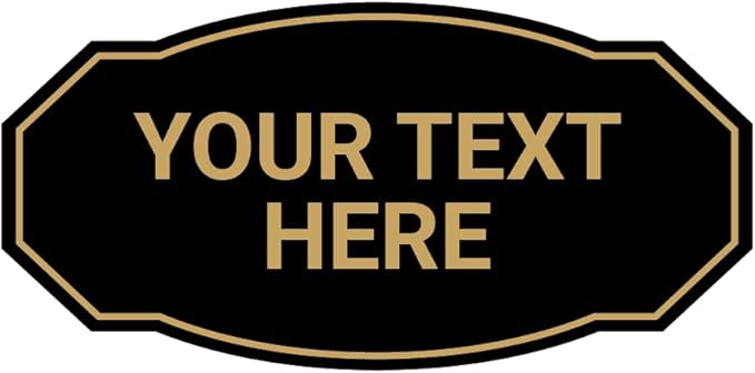 Custom Victorian Wall or Door Sign – Personalized Plastic Sign with Your Text – Easy to Install with Strong Double-Sided Tape – Indoor/Outdoor Use – Made in the USA
