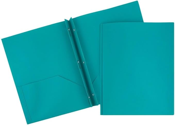 JAM PAPER Plastic 2 Pocket POP Folders - Durable School Folders with Metal Prongs Fastener Clasps - Assorted Fashion Colors - Bulk 96 Folders/Box (16 Assorted Packs of 6)