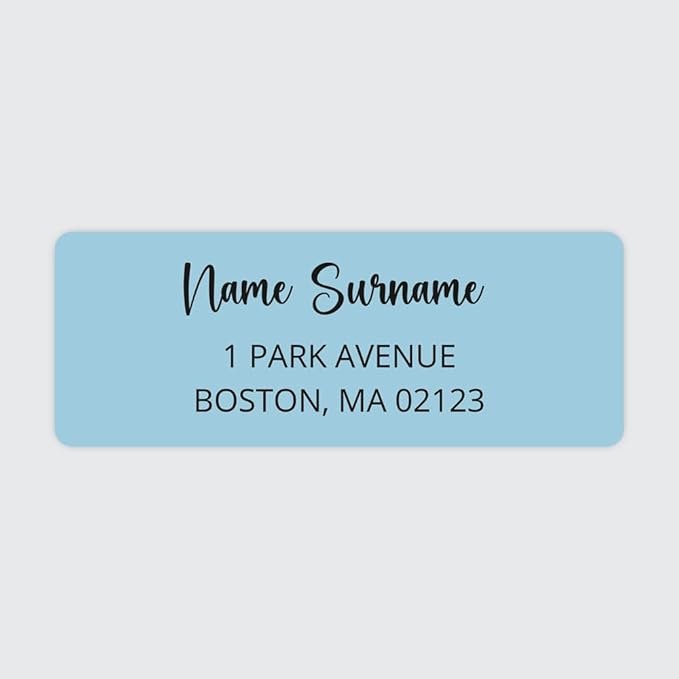 Dotty about Paper Personalized Sky Blue Colorblock - Return Address Labels x 100