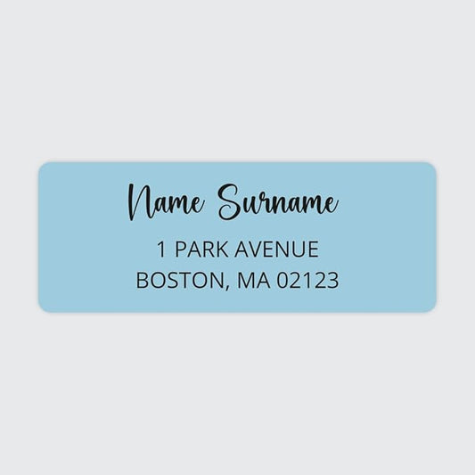 Dotty about Paper Personalized Sky Blue Colorblock - Return Address Labels x 100