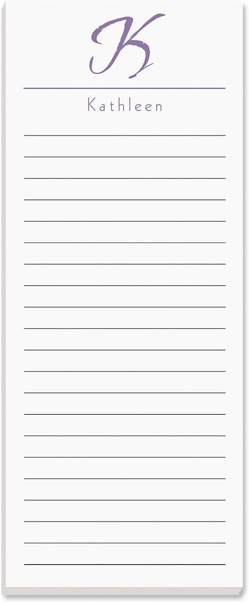 Current Personalized Name & Initial Notepad Set – Set of 3, 30-Sheet Pads, 2½ x 6½ Inches, Memo Pad, Shopping List, To-Do Notes, Office Organizer