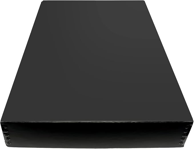 Lineco 13x19 Black Museum Storage Box, Removable Lid and Drop Front Design, 13.5 x 19.5 x 3 in Archival with Metal Edge, For Picture Longevity, Photos, Document, Crafts, Paper Art Print