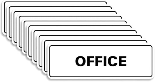 Signs ByLITA Standard Office Sign - Professional Business Signage - Easy to Install (White) - Small 10 Pack