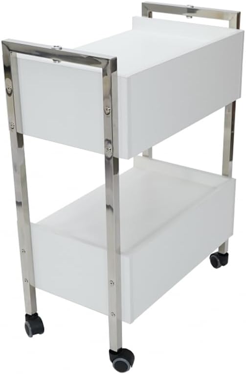 Supreme Medical Dental Mobile Utility Cabinet with Steel Frame and Two Drawer With One lockable Drawer cart