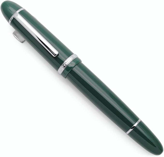 JINHAO X159 Fountain Pen (F Nib 0.5mm, Dark Green with Silvery Clip)