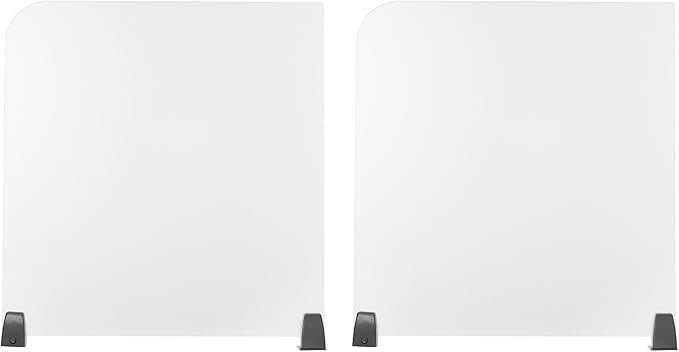 2 Pack Clamp-on Desk Privacy Panels, Frosted Acrylic Desk Dividers for Office School Call Center Reception Area, Noise and Visual Distractions Reducing Table Divider- 23" x 22"