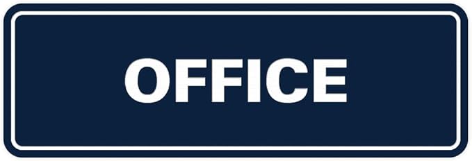 Signs ByLITA Standard Office Sign - Professional Business Signage - Easy to Install (Navy Blue/Gold) - Medium 1 Pack