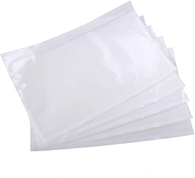9527 Product 6" x 9" Clear Adhesive Top Loading Packing List Clear Shipping Pouches, Mailing/Shipping Label Envelopes (200 Pack)