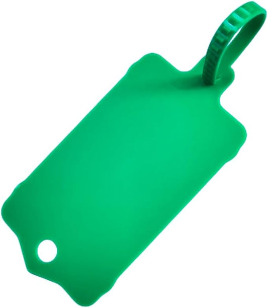 100pcs Reusable Blank Plastic Tags Ties Key Tags 1.45"*2.48" Serrated Tension Sealing Strap with Large Label Plastic Tie Mark Label Waterproof Hang Sign Write on Tag (Green, 100pcs)