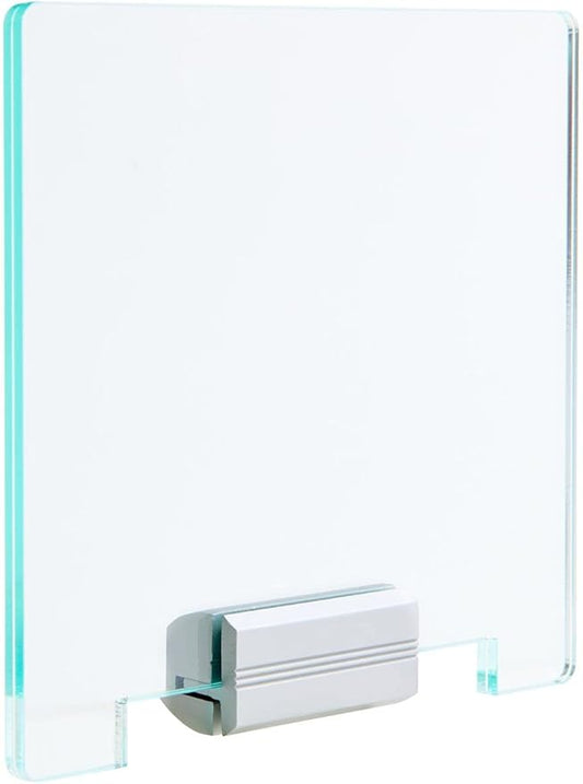 Set of Two - 6 x 6 Inch Acrylic Office Signs with 4 Inch Aluminum Support for Wall Mount, Do-it-Yourself Directional Sign Holders Include Printable Film Sheets for Custom Presentations